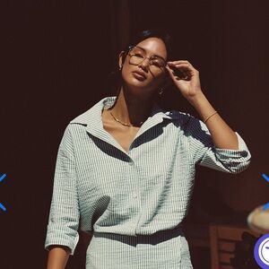 Sear Sucker Blue Casual Button Down Shirt